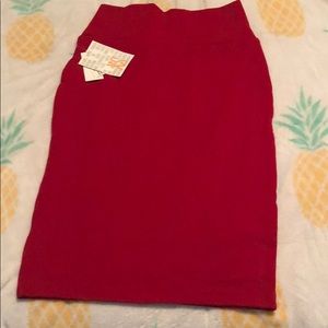 Xs solid red lularoe Cassie pencil skirt  NWT